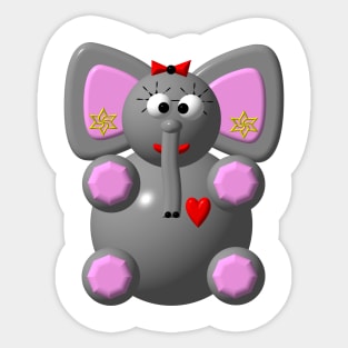 Cute Elephant wearing Earrings Sticker